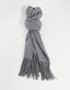 All Saints Boiled Wool Scarf In Gray-grey