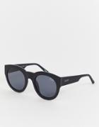 Quay Australia Chunky Frame Round Sunglasses - Black
