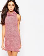 Influence Sleeveless High Neck Jersey Dress - Pink