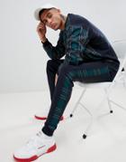 Asos Design Two-piece Skinny Joggers With Check Print Side Stripe - Navy