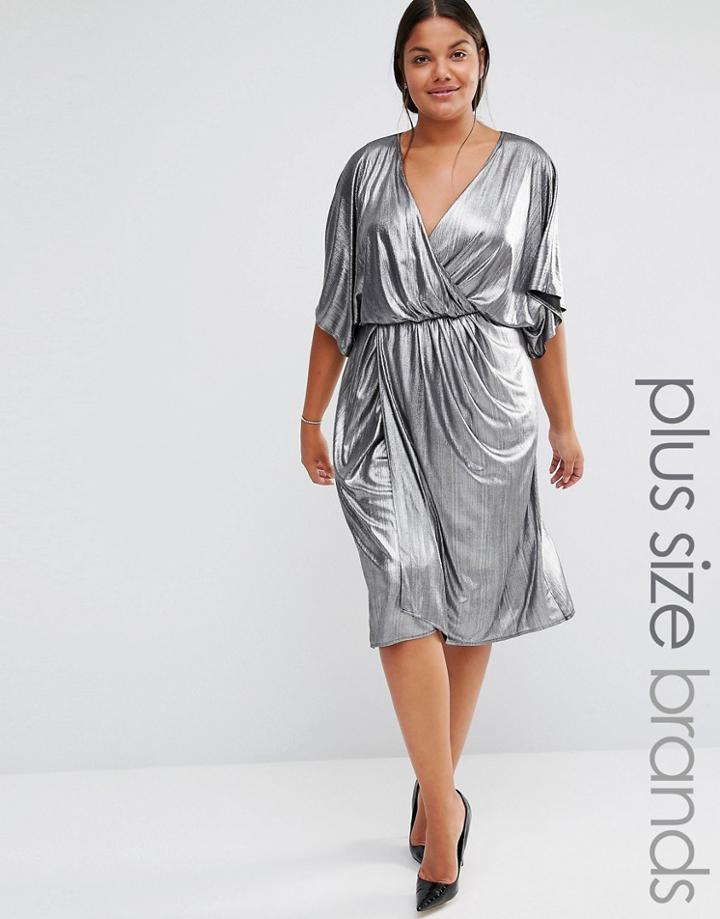 Lovedrobe Wrap Front Dress - Silver