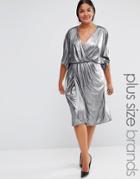 Lovedrobe Wrap Front Dress - Silver