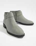 New Look Buckle Detail Ankle Boot - Gray