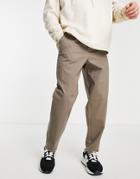 Asos Design Balloon Fit Chino Pants In Washed Brown