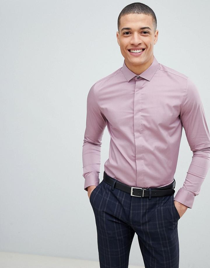 Burton Menswear Skinny Fit Shirt In Dusty Pink - Pink