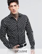 Noose & Monkey Shirt With All Over Star Print - Black