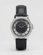 Armani Exchange Smart Leather Watch Ax5253 - Black