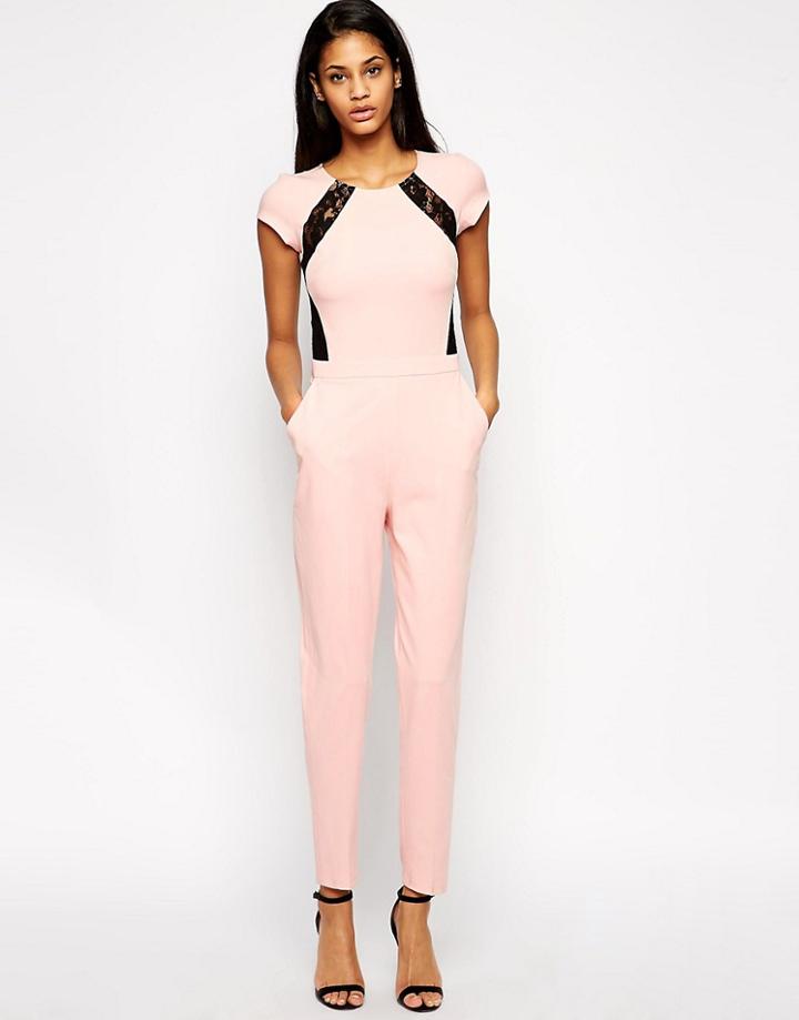 Asos Lace Back Jumpsuit - Multi