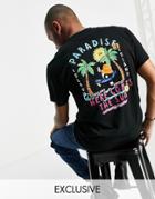 Reclaimed Vintage Inspired Cotton T-shirt With Back Print In Black - Black