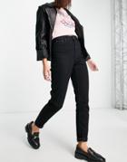 Topshop Tapered Mom Jeans In Black