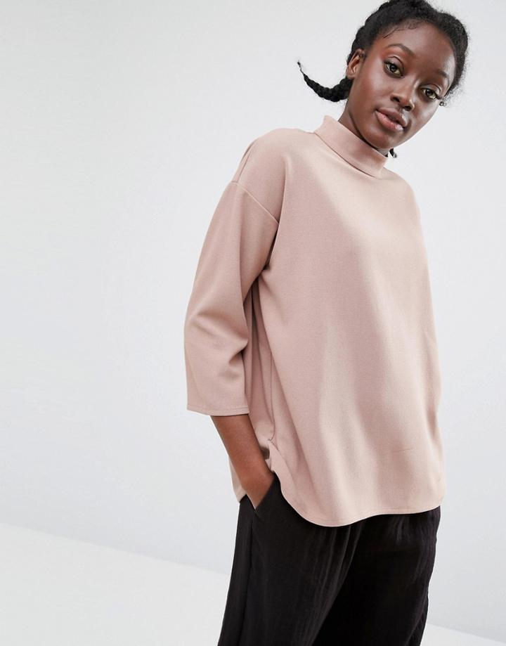 Monki High Neck Shell Top - Beige