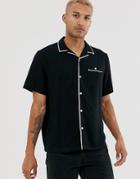 Asos Design Relaxed Viscose Short Sleeve Shirt With Piping