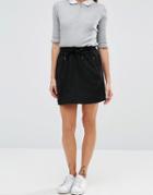 Brave Soul Mini Skirt With Drawstring Waist - Black
