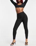 Asos Design Hourglass High Waisted Skinny Fit Pants In Black-green