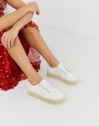 Asos Design Jakie Lace Up Espadrille Sneakers - White