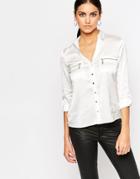 Lipsy Zip Pocket Shirt - White