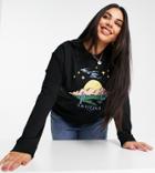 Asos Design Curve Oversized Sweatshirt With Scenic Graphic-black
