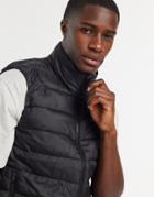 Selected Homme Quilted Vest In Recycled Black