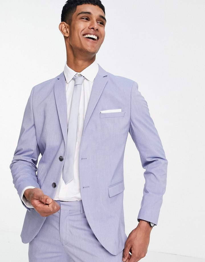 Selected Homme Slim Fit Suit Jacket In Light Blue-purple