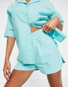 Public Desire Beach Short In Mint - Part Of A Set-blue