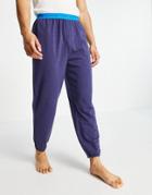 Calvin Klein Loungewear Sweatpants With Contrast Waistband In Navy