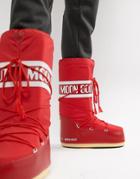 Moon Boot Classic Snow Boots In Red - Red