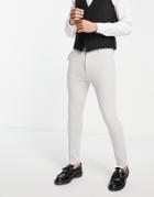 Asos Design Wedding Super Skinny Smart Pants In Ice Gray Oxford