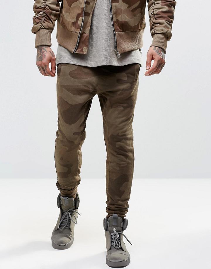 Other Uk Drop Crotch Skinny Joggers - Green