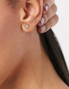 Pieces Rhinestone Star Stud Earrings In Gold