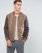 Selected Homme Suede Bomber Jacket - Brown