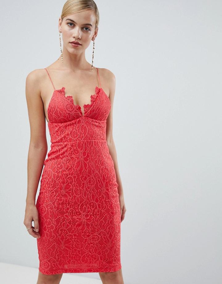 Rare Lace Detail Midi Dress - Multi
