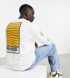 Topman Exclusive @ Asos Long Sleeve High Neck T-shirt With Back Print In White