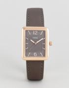 Fossil Square Atwater Leather Watch - Gold