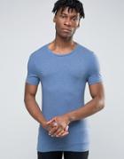 Asos Extreme Muscle T-shirt With Crew Neck - Blue