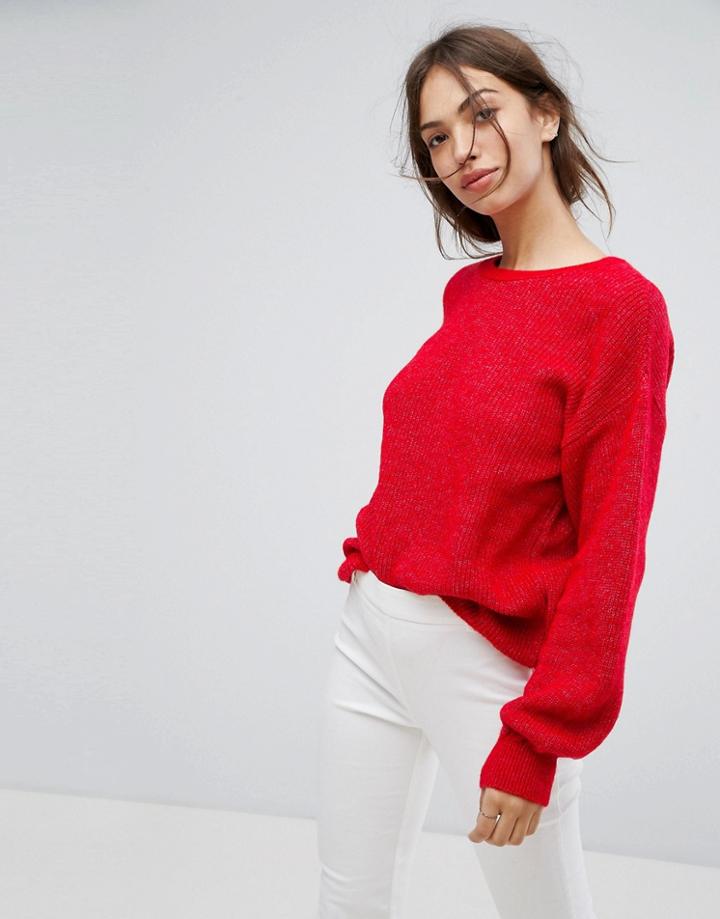Vila Oversized Sleeve Knitted Sweater - Black