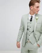 Asos Wedding Skinny Suit Jacket In Sage Green - Green