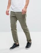 Esprit Cotton Twill Chino With Engineered Knee - Green