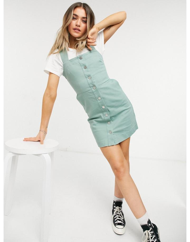 Oasis Denim Dress In Pale Green