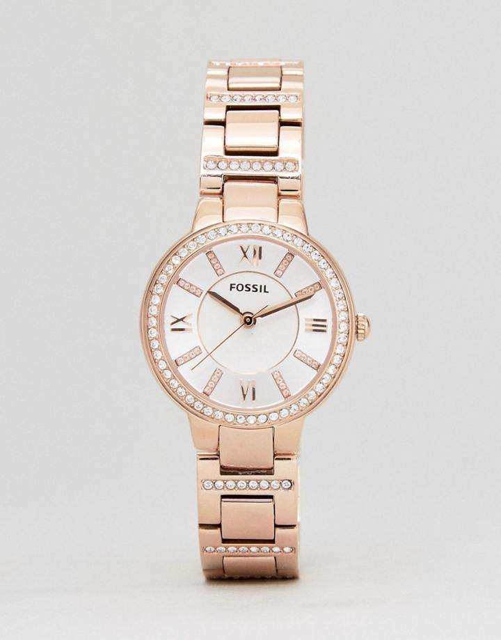 Fossil Es3284 Bracelet Watch In Rose Gold - Gold