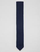 Twisted Tailor Knitted Tie In Navy - Navy