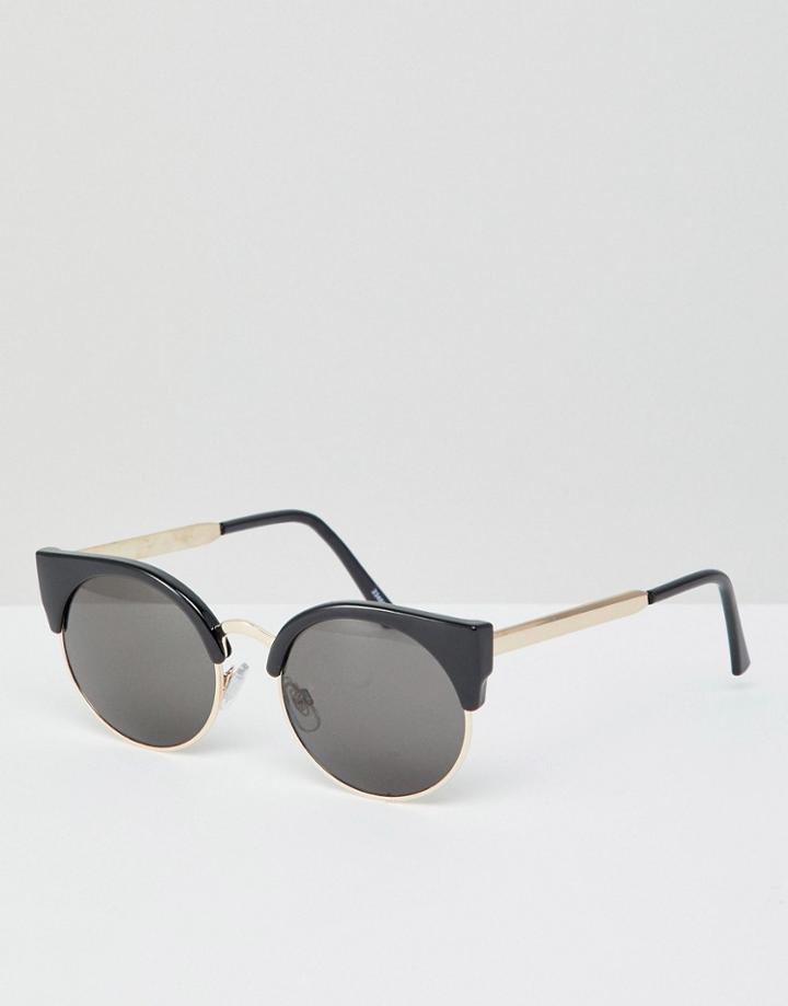 Monki Cat Eye Black Sunglasses - Black