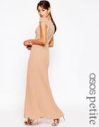Asos Petite Wedding Lace Back Pleated Maxi Dress - Pink