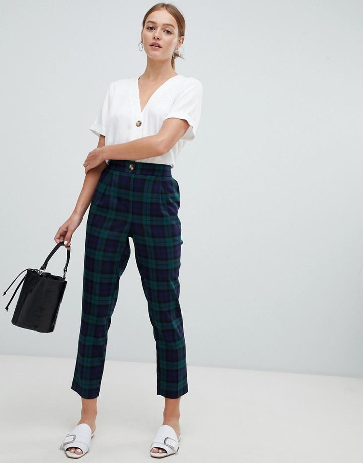 New Look Pull On Pants In Green Pattern - Green