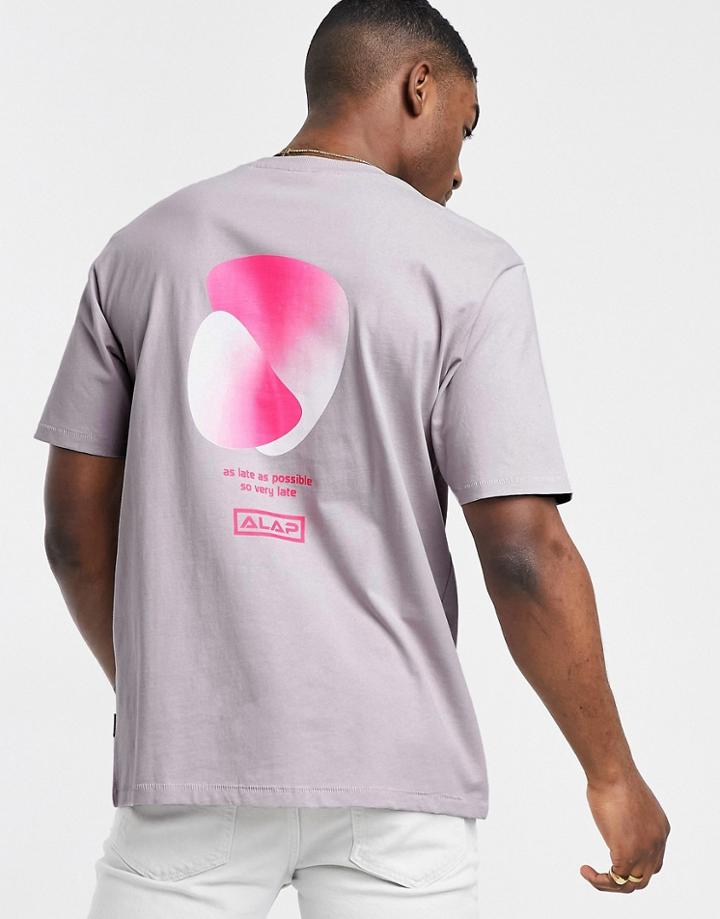 Only & Sons Oversized T-shirt With Back Print In Lilac-purple