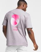 Only & Sons Oversized T-shirt With Back Print In Lilac-purple