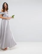 Asos Wedding Bow Front Soft Maxi Prom - Multi