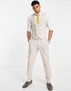 Harry Brown Wedding Wool Mix Slim Fit Suit Pants-white