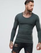 Religion Muscle Fit Long Sleeve T-shirt - Gray
