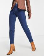 Wrangler High Rise Mom Jeans In Mid Wash Blue