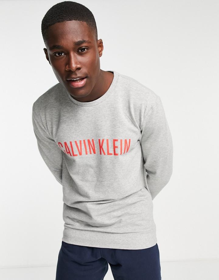 Calvin Klein Intense Power Lounge Sweatshirt In Gray